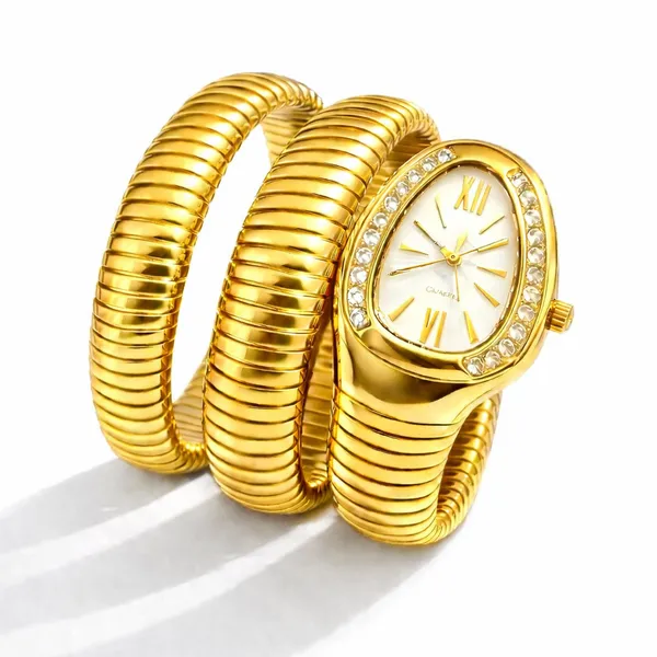 Gold_Serpent_Wrap_Watch_White