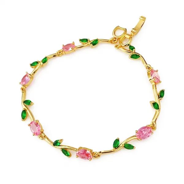 Pink_Green_Tulip_Crystal_Bracelet