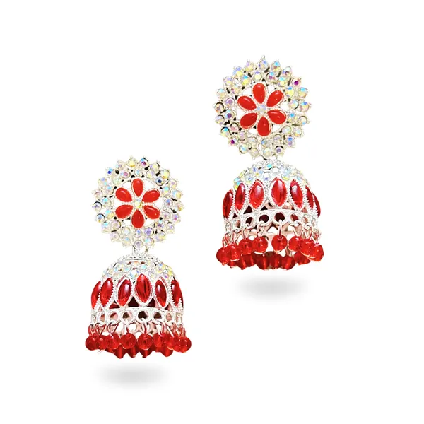 Red_Crystal_Jhumka_Earrings