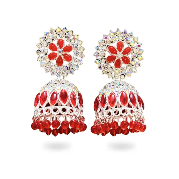 Red_Crystal_Jhumka_Earrings