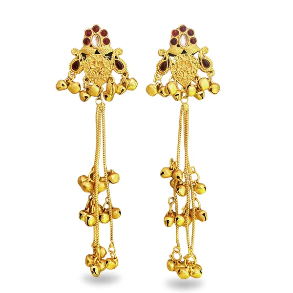 Kashmiri_Antique_Gold_Long_Earrings_Regal_Ethnic_Drop