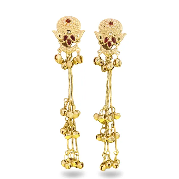 Kashmiri_Gold_Traditional_Long_Earrings_Handcrafted_Ethnic_Drop