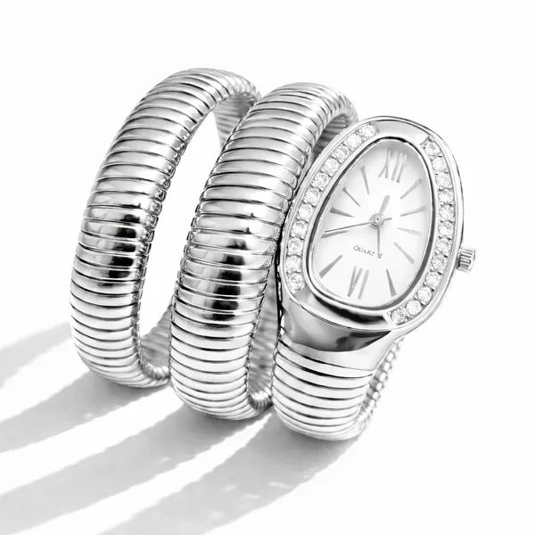 Silver_White_Serpent_Watch_Studded