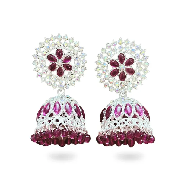 Purple_Crystal_Jhumka_Earrings