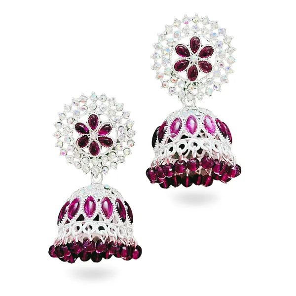 Purple_Crystal_Jhumka_Earrings