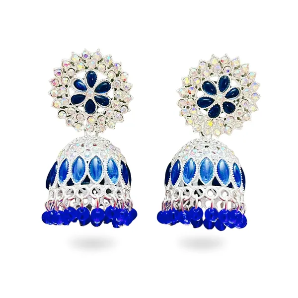 Blue_Crystal_Jhumka_Earrings