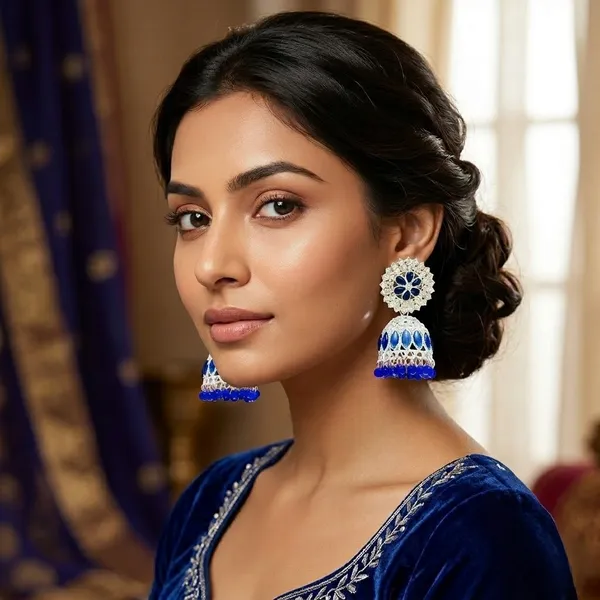 Blue_Crystal_Jhumka_Earrings