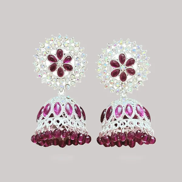 Purple_Crystal_Jhumka_Earrings