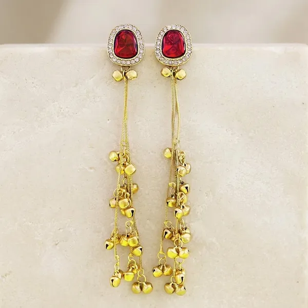 Kashmiri_Red_Stone_Long_Earrings_Royal_Ethnic_Drop