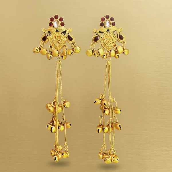 Kashmiri_Antique_Gold_Long_Earrings_Regal_Ethnic_Drop