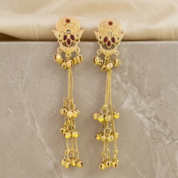 Kashmiri_Gold_Traditional_Long_Earrings_Handcrafted_Ethnic_Drop