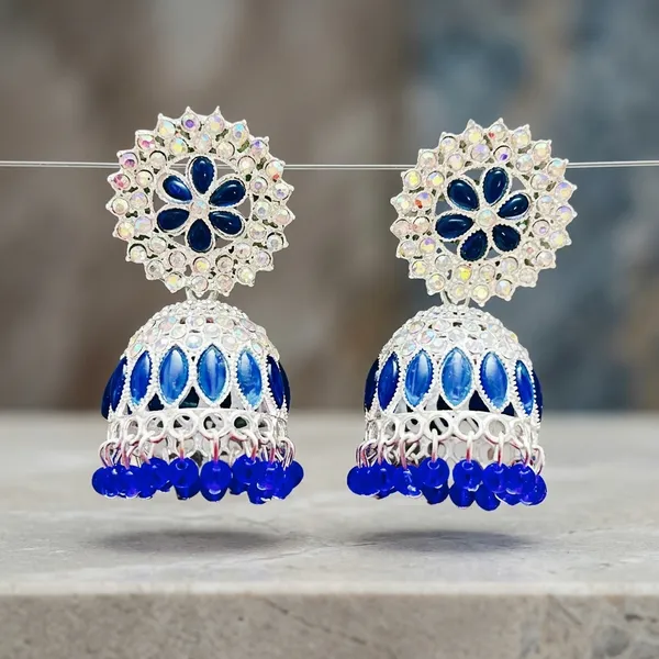 Blue_Crystal_Jhumka_Earrings