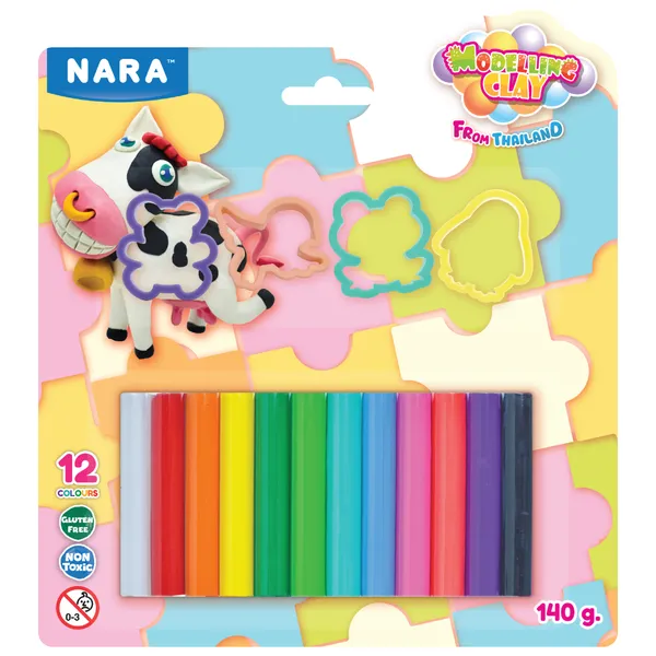 Nara_12_Colour_Oil_Based_Soft_Modelling_Clay_140_G_Pack_Of_8