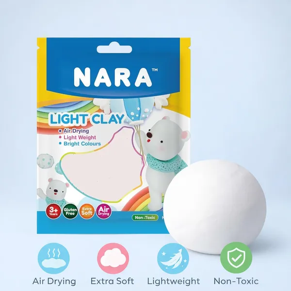 Nara_Air_Dry_Light_Clay_White_50_G_Pack_Of_3