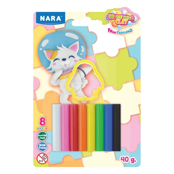 Nara_8_Colour_Soft_Modelling_Clay_With_Cutter_40_G_Pack_Of_8