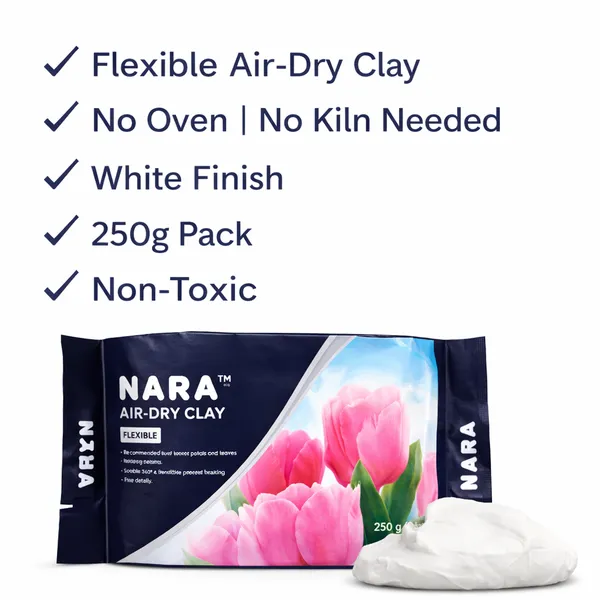Nara_White_Flexible_Air_Dry_Modelling_Clay_250_G
