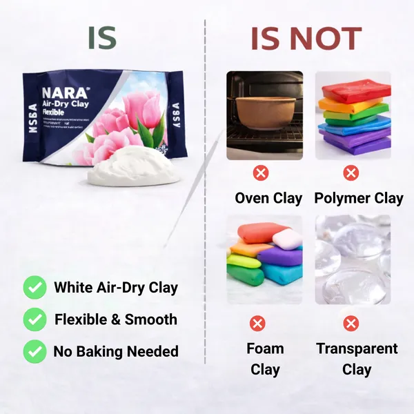 Nara_White_Flexible_Air_Dry_Modelling_Clay_250_G