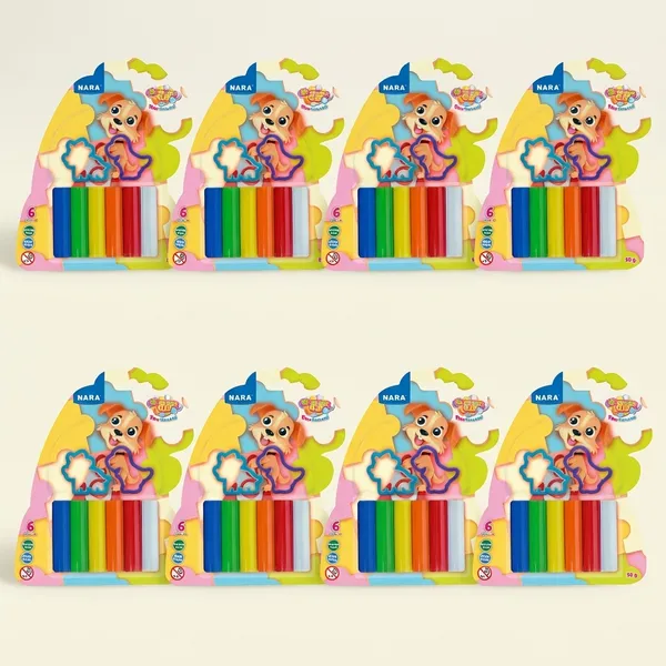 Nara_6_Colour_Soft_Modelling_Clay_With_Cutters_50_G_Pack_Of_8