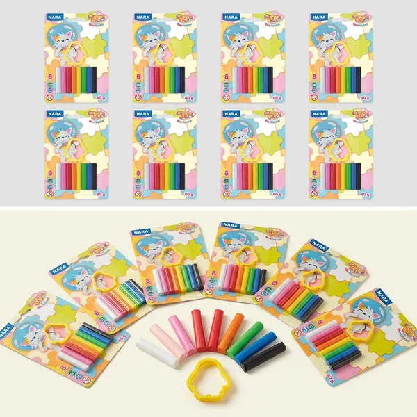 Nara_8_Colour_Soft_Modelling_Clay_With_Cutter_40_G_Pack_Of_8