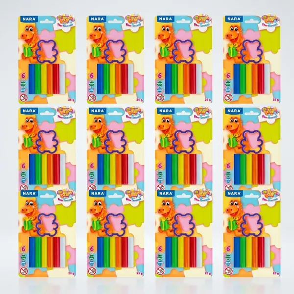 Nara_6_Colour_Soft_Modelling_Clay_With_Cutter_25_G_Pack_Of_8