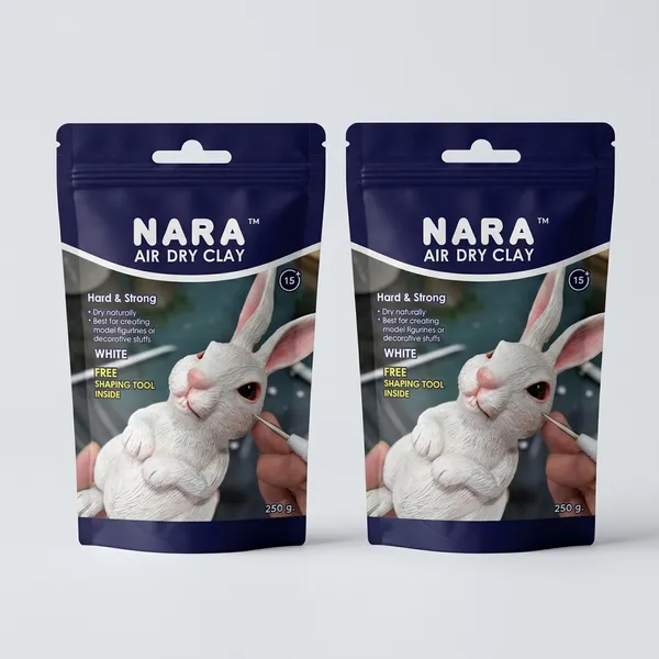 Nara_Air_Dry_Clay_White_(250_G/_Piece)_With_Sculptin_G_Tool_Pack_Of_2