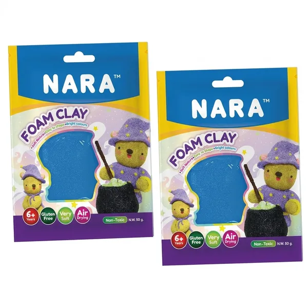 Nara_Blue_Foam_Air_Dry_Lightweight_Modelling_Clay_50_G_Pack_Of_2