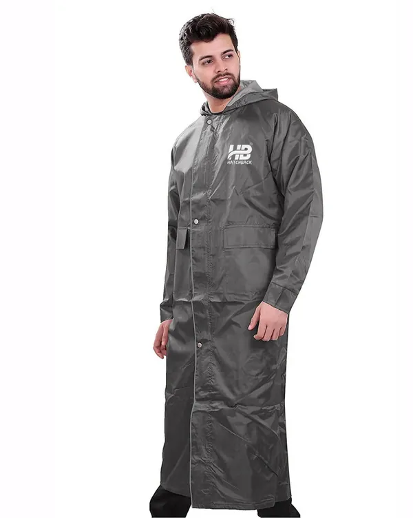 Grey_Pvc-Coated_Waterproof_Polyester_Full-Length_Raincoat_For_Men