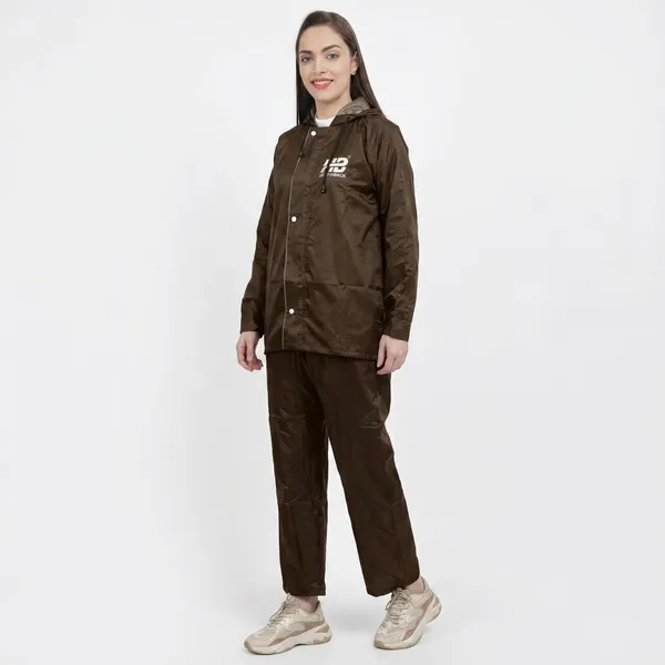 Brown_Pvc-Coated_Polyester_Women'S_Rain_Suit_For_Women