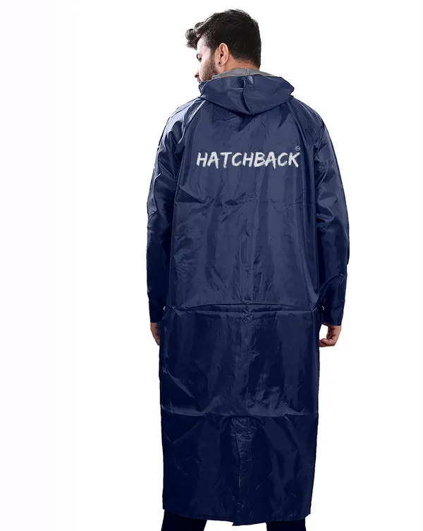 Navy_Blue_Pvc-Coated_Polyester_Full-Length_Raincoat_For_Men