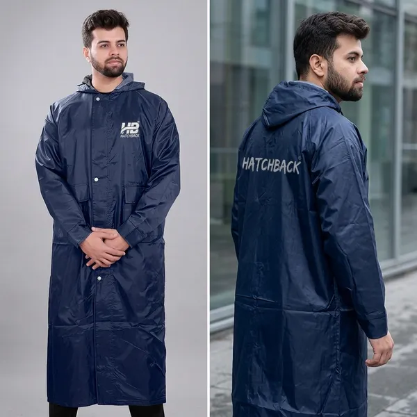 Navy_Blue_Waterproof_Polyester_Full-Length_Raincoat_For_Men