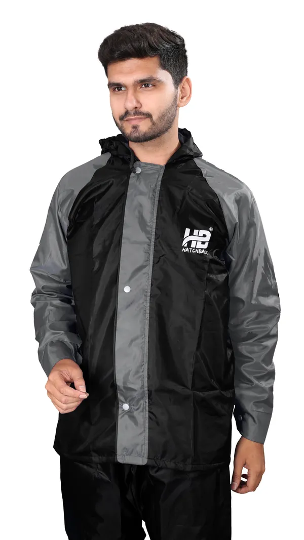 Black_And_Grey_Pvc-Coated_Polyester_Rain_Suit_For_Men