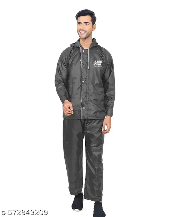 Rainset_Latest_Men's_Waterproof_Raincoat_Or_Rainsuit_Set_Includes_Top_And_Bottom_Adjustable_Hood_Inner_Mobile_Pocket_And_Storage_Bag_Polyester_Reversible_Double_Layer_Design_Breathability