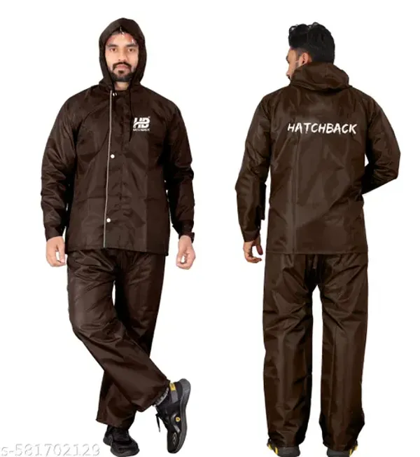 Rainset_Latest_Men's_Waterproof_Raincoat_Or_Rainsuit_Set_Includes_Top_And_Bottom_Adjustable_Hood_Inner_Mobile_Pocket_And_Storage_Bag_Polyester_Reversible_Double_Layer_Design_Breathability