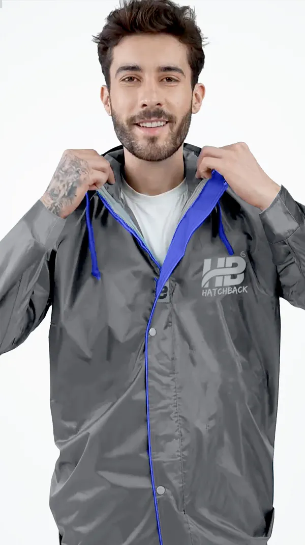 Grey_Waterproof_Nylon_Hooded_Raincoat_For_Men