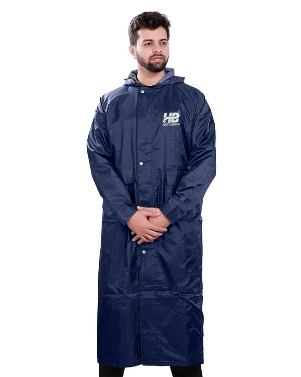 Navy_Blue_Waterproof_Polyester_Full-Length_Raincoat_For_Men