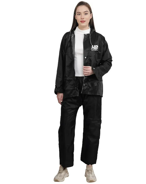 Black_Pvc-Coated_Polyester_Women'S_Rain_Suit_For_Women