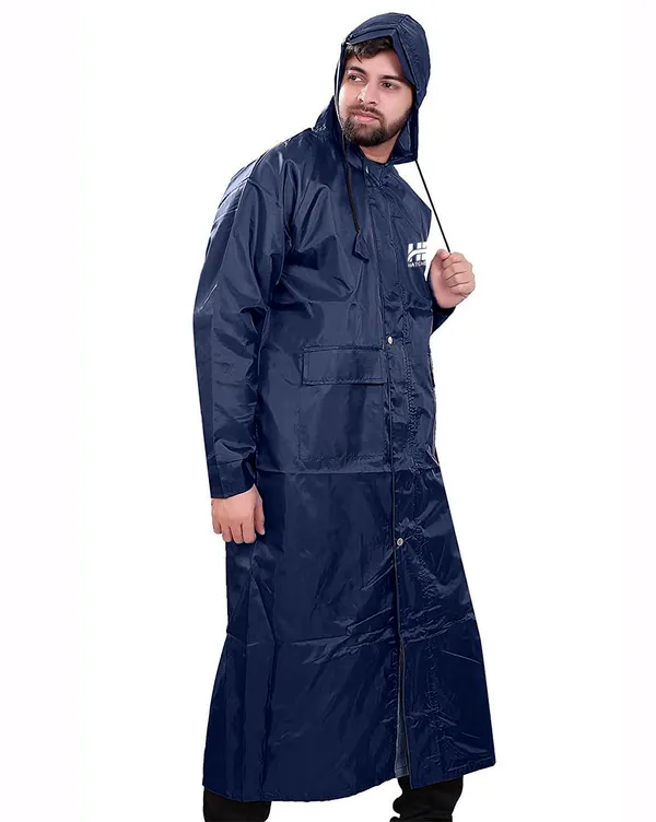 Navy_Blue_Waterproof_Polyester_Full-Length_Raincoat_For_Men