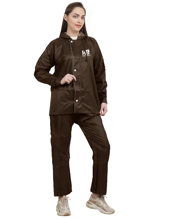 Brown_Pvc-Coated_Polyester_Women'S_Rain_Suit_For_Women