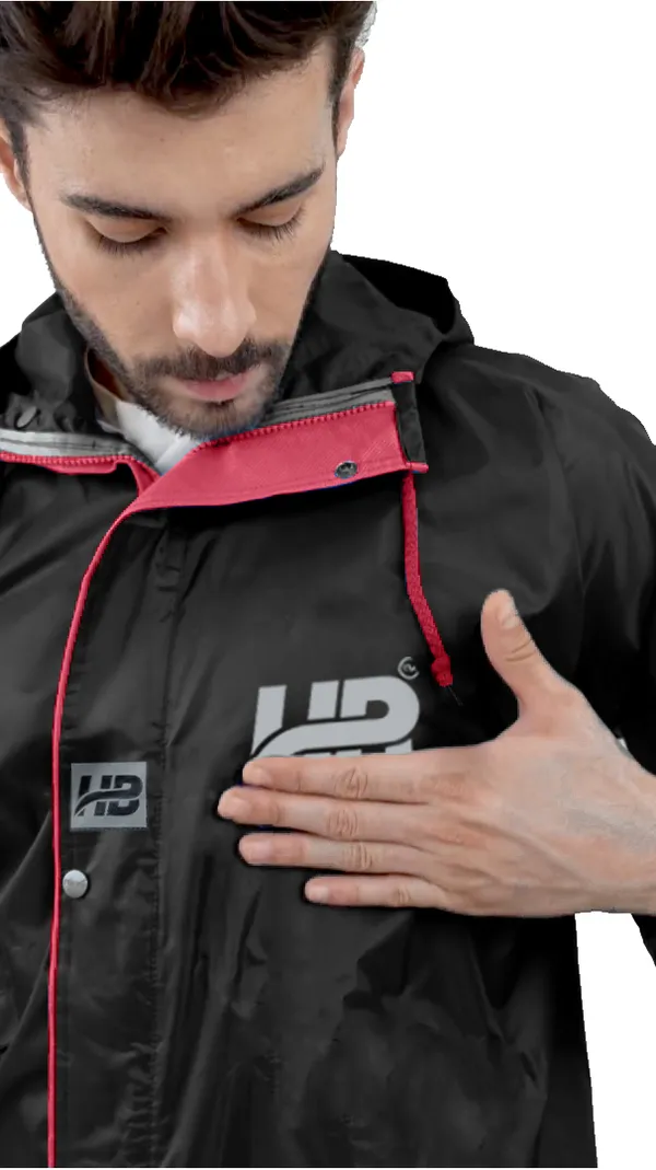 Black_And_Red_Waterproof_Polyester_Rain_Jacket_For_Men