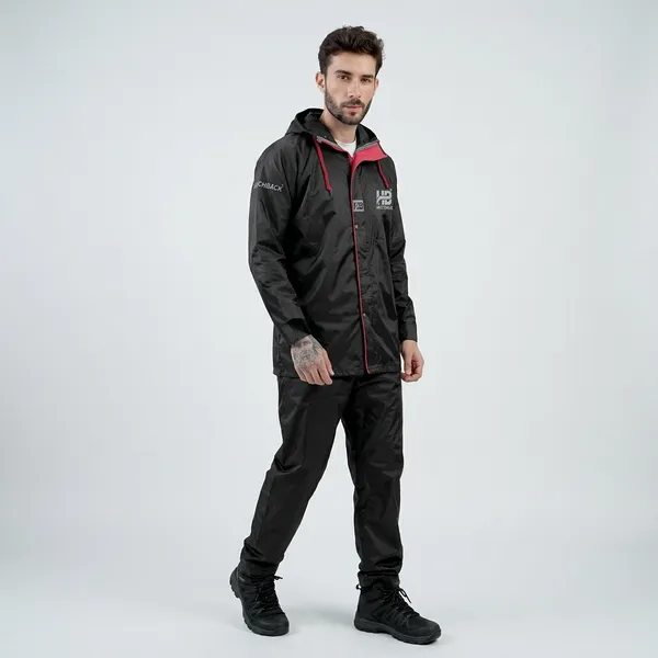 Black_And_Red_Waterproof_Polyester_Rain_Jacket_For_Men