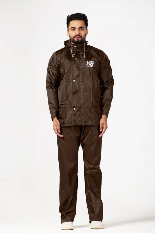 Brown_Pvc-Coated_Polyester_Men'S_Raincoat_Suit_For_Men