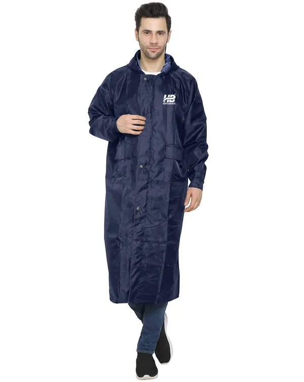Navy_Blue_Waterproof_Nylon_Polyester_Full-Length_Raincoat_For_Men