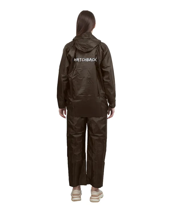 Brown_Polyester_Blend_Rainwear_Set_For_Women