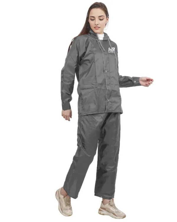 Grey_Nylon_Polyester_Women'S_Rain_Suit_For_Women