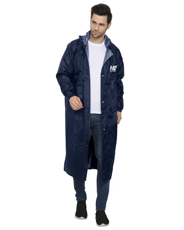 Navy_Blue_Pvc-Coated_Polyester_Full-Length_Raincoat_For_Men