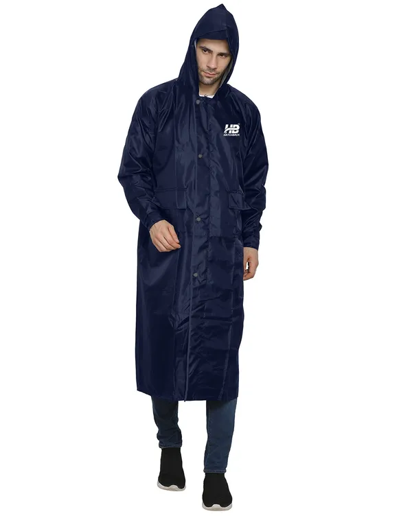 Navy_Blue_Waterproof_Polyester_Full-Length_Raincoat_For_Men