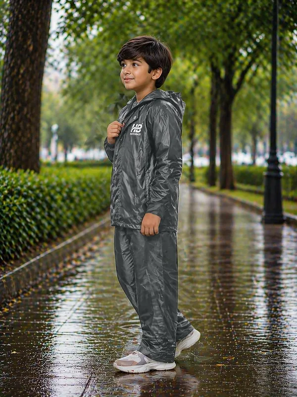 Grey_Pvc-Coated_Polyester_Kids_Raincoat_Set_For_Kids