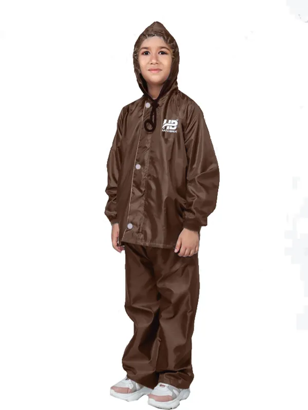 Brown_Pvc-Coated_Polyester_Kids_Raincoat_Set_For_Kids