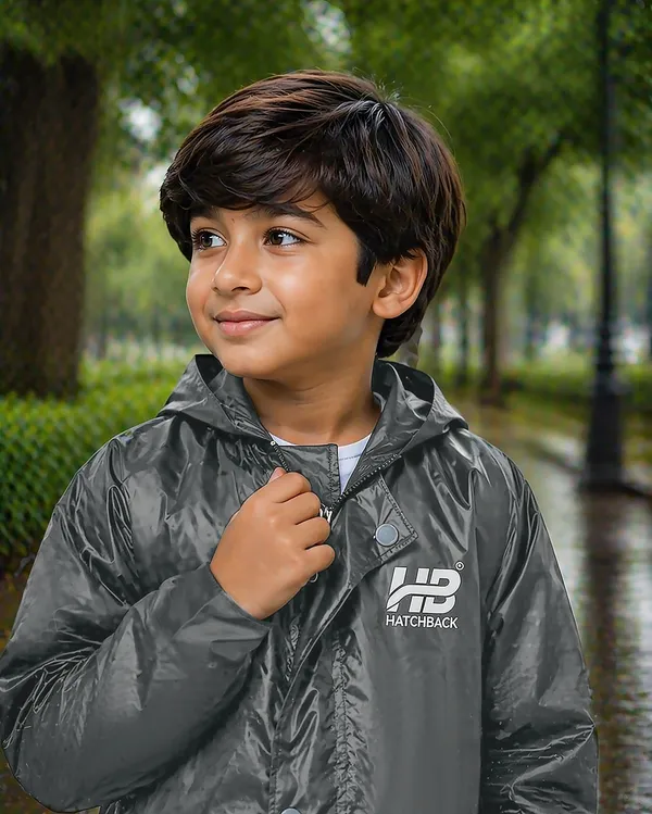 Grey_Pvc-Coated_Polyester_Kids_Raincoat_Set_For_Kids