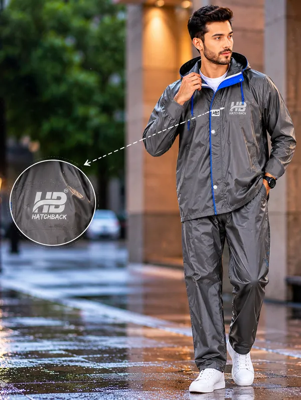 Grey_Waterproof_Nylon_Hooded_Raincoat_For_Men